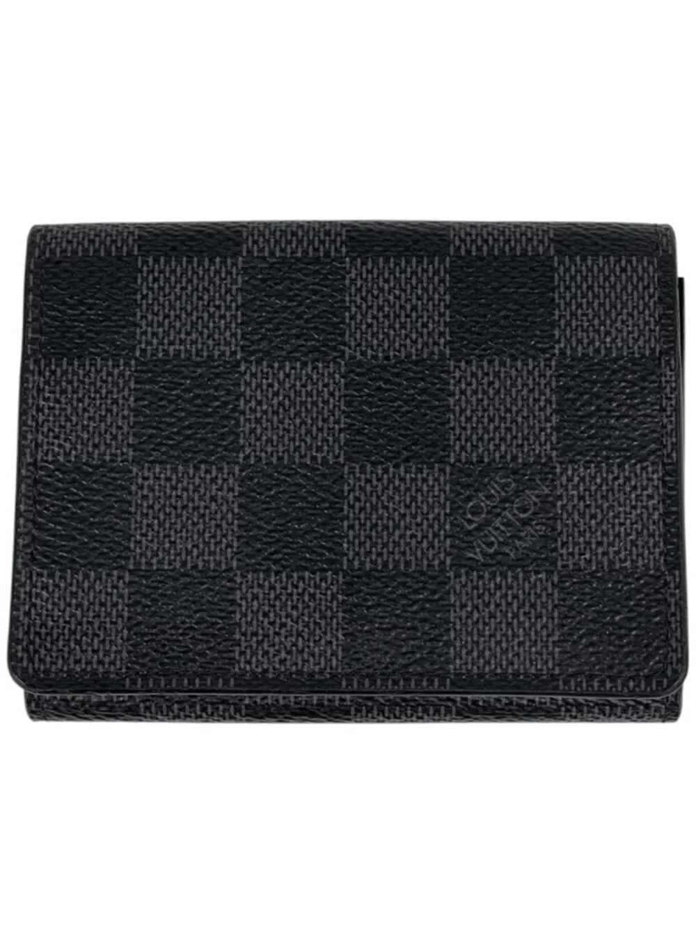 Louis Vuitton Envelope Business Card Holder Case Damier Graphite Black